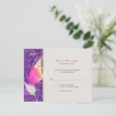 Carte RSVP de mariage élégant Peacock Charm (Debout devant)