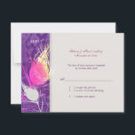 Carte RSVP de mariage élégant Peacock Charm<br><div class="desc">Superbes silhouettes en plumes de paon arrière - plan texturé dans les tons violet et ivoire conçus sur les cartes RSVP de mariage personnalisées. Très moderne, unique et élégant style paon design mariage pour toutes les mariées élégantes! (Vous pouvez trouver les essentiels et les faveurs mariages correspondants dans ce magasin,...</div>