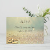 Carte RSVP de mariage élégante avec scintillement, (Debout devant)