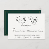 Carte RSVP de mariage Emerald Forest (Devant / Derrière)