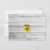 Carte RSVP de mariage en bois blanc rustique (Dos)
