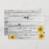 Carte RSVP de mariage en bois blanc rustique (Devant / Derrière)