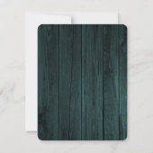 Carte RSVP de mariage en bois turquoise (Dos)
