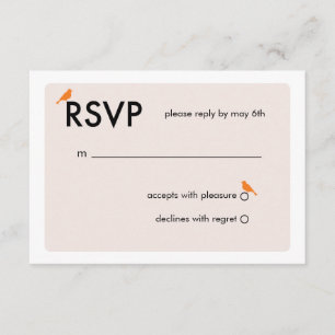 Carte RSVP de mariage en cage à oiseaux moderne -