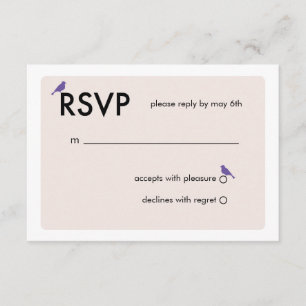 Carte RSVP de mariage en cage à oiseaux moderne -