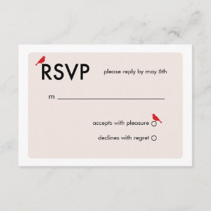 Carte RSVP de mariage en cage d'oiseaux moderne -