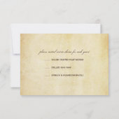 Carte RSVP de mariage en chêne vintage (Dos)