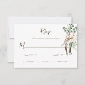 Carte RSVP de mariage en coton vert (Devant)
