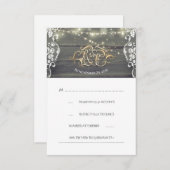 Carte RSVP de mariage en dentelle rustique (Devant / Derrière)
