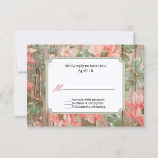 Carte RSVP de mariage en fleurs de printemps rusti