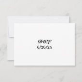Carte RSVP de mariage en marbre Onyx (Dos)