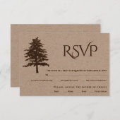Carte RSVP de mariage en papier kraft gaussée Brow (Devant / Derrière)