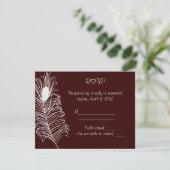 Carte RSVP de mariage en plume (Debout devant)