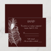 Carte RSVP de mariage en plume (Devant / Derrière)