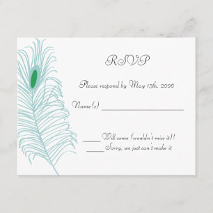 Carte RSVP de mariage en plume