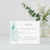 Carte RSVP de mariage en plume (Debout devant)