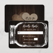 Carte RSVP de mariage en pot en bois rustique (Devant / Derrière)