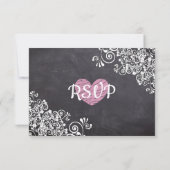 Carte RSVP de mariage en tableau de bord (Dos)