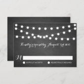 Carte RSVP de Mariage en tableau noir blanc Fairy  (Devant / Derrière)