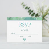 Carte RSVP de mariage en verre de mer (Debout devant)