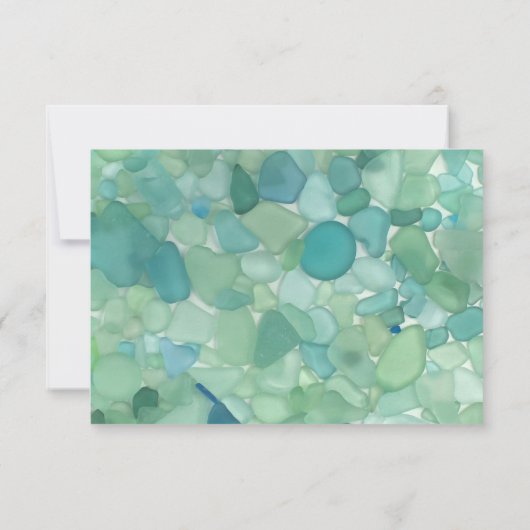 Carte RSVP de mariage en verre de mer (Dos)