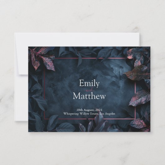 Carte RSVP de mariage enchantée de minuit (Dos)