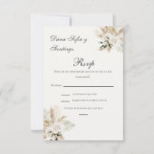 Carte RSVP de mariage espagnol Boho (Devant)