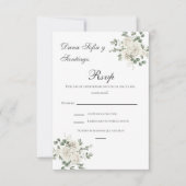 Carte RSVP de mariage espagnol Boho (Devant)