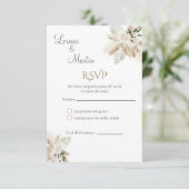 Carte RSVP de mariage espagnol Boho (Debout devant)