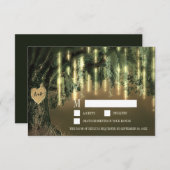 Carte RSVP de mariage espagnol de la mousse de chê (Devant / Derrière)