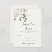 Carte RSVP de mariage espagnol floral blanc (Devant / Derrière)