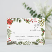 Carte RSVP de mariage Eucalyptus couleur Aquarelle (Debout devant)