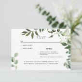 Carte RSVP de mariage Eucalyptus Foliage (Debout devant)