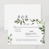 Carte RSVP de mariage Eucalyptus Foliage (Devant / Derrière)