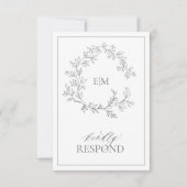 Carte RSVP de mariage Eucalyptus Monogramme vert (Devant)