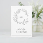 Carte RSVP de mariage Eucalyptus Monogramme vert (Debout devant)