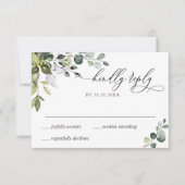 Carte RSVP de mariage Eucalyptus simple et élégant (Devant)