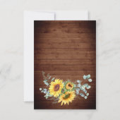 Carte RSVP de mariage Eucalyptus Sunflowers Aquare (Dos)