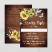 Carte RSVP de mariage Eucalyptus Sunflowers Aquare (Devant / Derrière)