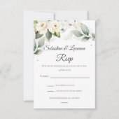 Carte RSVP de mariage Eucalyptus vert (Devant)