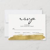 Carte RSVP de mariage Faux Gold moderne (Devant)