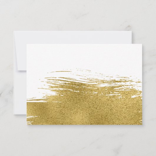 Carte RSVP de mariage Faux Gold moderne (Dos)