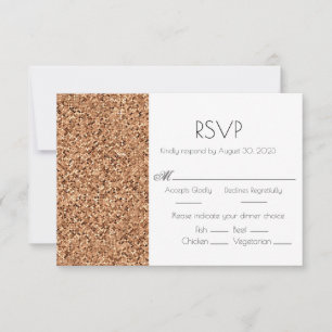 Carte RSVP de mariage Faux Parties scintillant en