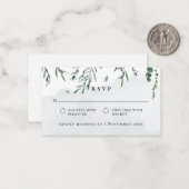Carte RSVP de mariage Feuille de chute d'aquarelle (Devant/Arrière en situation)