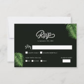 Carte RSVP de mariage Feuille de palme d'aquarelle (Devant)