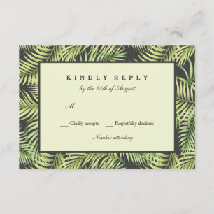 Carte RSVP de mariage Feuille de palme tropicale