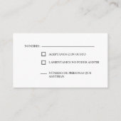 Carte RSVP de mariage Fleur blanche et verdure (Dos)