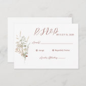 Carte RSVP de mariage fleur sauvage (Devant / Derrière)