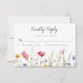 Carte RSVP de mariage fleur sauvage (Devant)