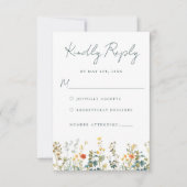 Carte RSVP de mariage fleur sauvage (Devant)